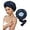 Navy Blue + Light Blue, variant on Satin Bonnet for Sleeping, Double Layer Hair Bonnet with Elastic Tie Band, Soft Night Cap for Curly and Straight HairNavy Blue + Light Blue)