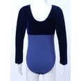 thumbnail image 4 of Doomiva Kids Girls One-piece Long Sleeve Ballet Gymnastics Dancing Leotard Athletics Unitard Bodysuit Royal Blue 120, 4 of 7