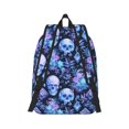 thumbnail image 2 of Honeii Skull blue crystal flower Print Canvas College Laptop Backpack, Durable Rucksack Travel Notebook Bag School Backpack Book Bag for Men Women-Medium, 2 of 7