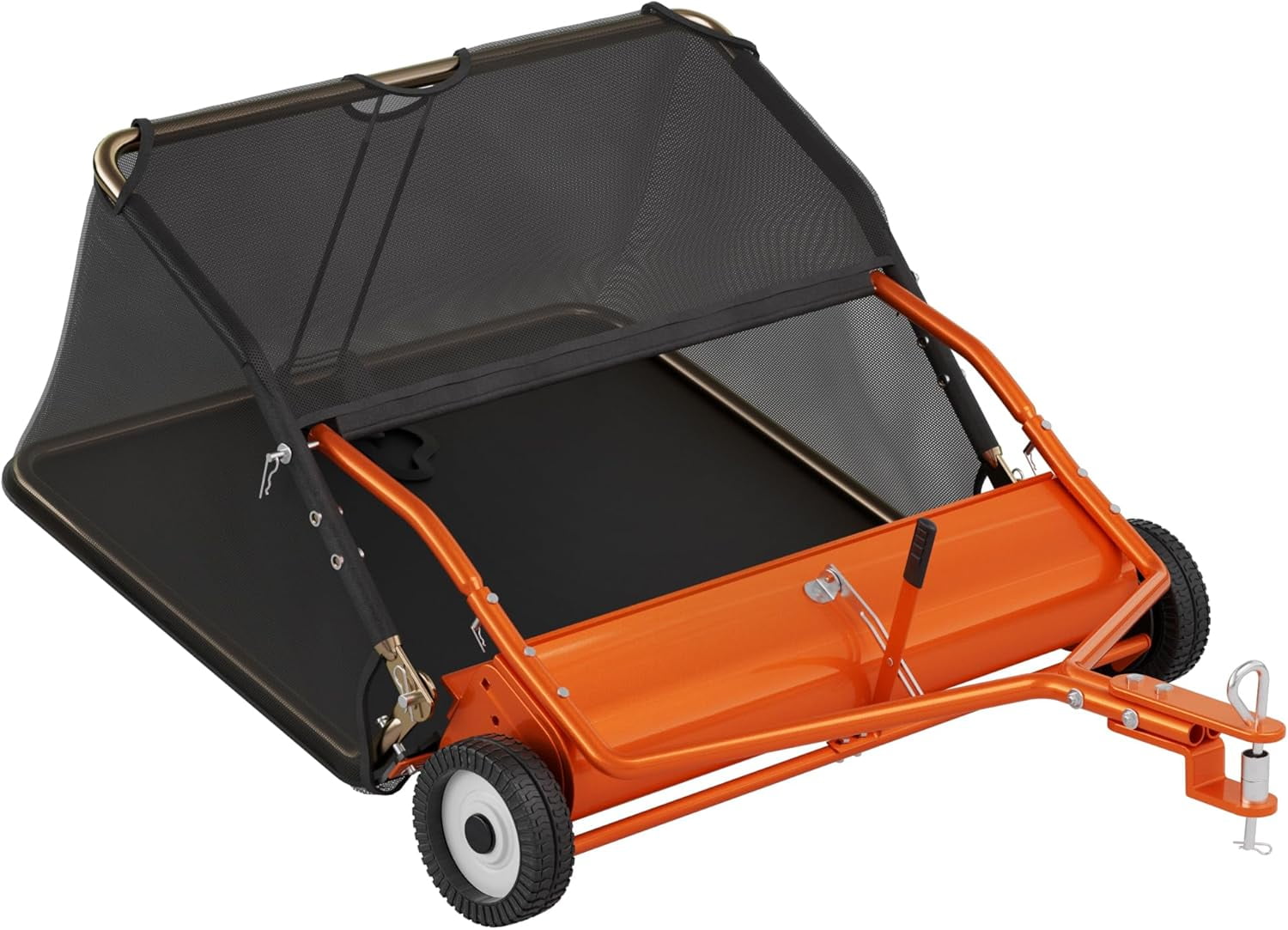 48" Tow Behind Lawn Sweeper Leaf Collector Sweeper for Lawn 25.16 Cu FT Capacity