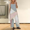 thumbnail image 2 of Dyegold Jumpsuits for Women Casual, Womens Rompers And Jumpsuits Geometric Print Color Block Casual Summer Bibs Long Pants Sleeveless ​Square Neck ​Rompers, 2 of 6