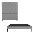 thumbnail image 1 of Base Cama Slim Matrimonial Dicasa con Cabecera Ikki Gris, 1 of 7