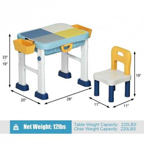 6 in 1 Kids Activity Table Set with Chair