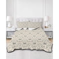thumbnail image 3 of Beige Grey Baroque Queen Size Down Alternative Comforter, Lightweight Comforter Quilt Bedding Set with Pillow Shams Abstract Art Floral Pattern All Seasons Bed Comforter Duvet Insert 90"x96", 3 of 7
