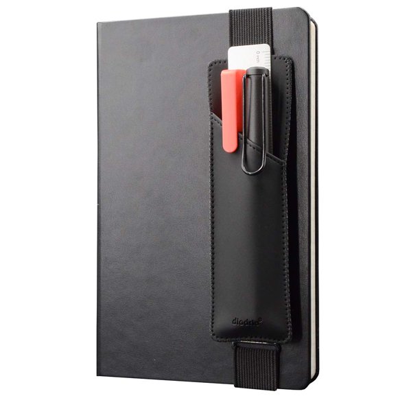 Portalápices con banda elástica ajustable Portalápices Estuche para bolígrafos para diarios de tapa dura Cuadernos Planificadores Se adapta a cuadernos de 8 a 11 pulgadas de altura Capacidad para 2 o