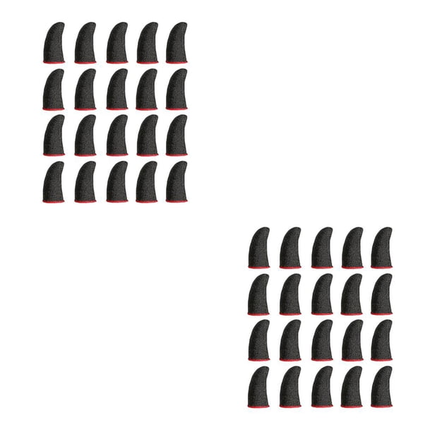 Tholdsy Juego móvil mangas para las yemas de los dedos pantalla táctil transpirable cubierta elástica para juegos fibra de plata 24Pin Type6 NO6