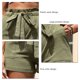 thumbnail image 5 of Pantalones cortos verdes de cintura alta XL para mujer, estilo informal de verano, bolsillos, de color puro, 5 of 6