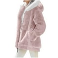 thumbnail image 4 of Elvqul Jacket for Women with Pockets Hooded Fuzzy Outerwear Sweaters Long Sleeve Womens Coat Thermal, 4 of 10
