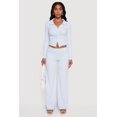 thumbnail image 2 of Women's Brushed Ribbed Knit Fold Over Flare Pants, 2 of 4