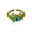 Green, variant on Open Ring Lovely Cartoon Adjustable Wear-Resistant Geometric Dress Up Hypoallergenic Cat Eyes Open Couple Ring Jewelry Accessories,Black