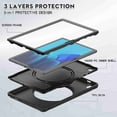 thumbnail image 2 of Dteck Kids Case for Galaxy Tab A7 10.4 2020 T500 T505 Rugged Kickstand with Pencil Holder Shockproof Heavy Duty Hybrid Three Layer Armor Silicone PC Tablet Cover, black, 2 of 6