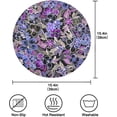 thumbnail image 4 of Purple Flowers Round Placemats Washable Placemats Non-Slip Heat-Resistant Table Place Mats for Dining Kitchen Holiday Party Table Decoration 15.4"-4PCS Table Mat, 4 of 7