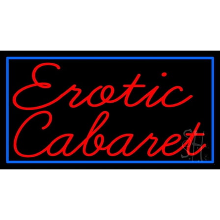 Erotic Cabaret LED Neon Sign 20" Tall x 37" Wide - inches Black Square Cut Acrylic Backing, with Dimmer - Premium built indoor Sign for Strip Club, Dance club, Décor, Bar.