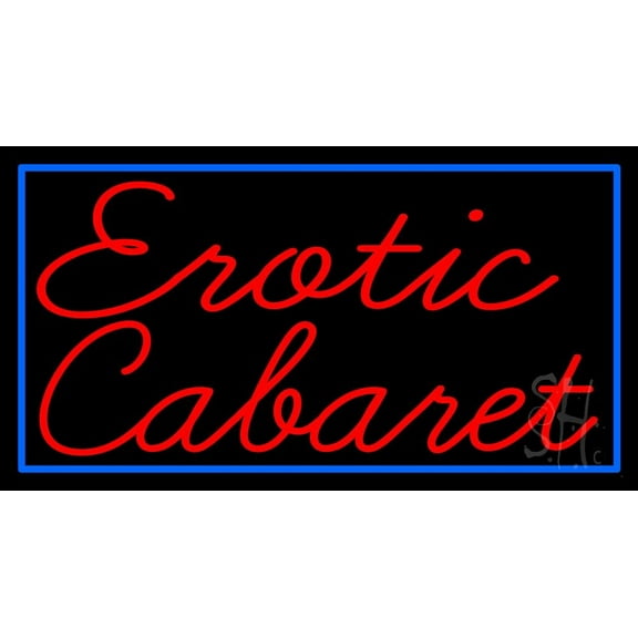 Erotic Cabaret LED Neon Sign 13" Tall x 24" Wide - inches Black Square Cut Acrylic Backing, with Dimmer - Premium built indoor Sign for Strip Club, Dance club, Décor, Bar.