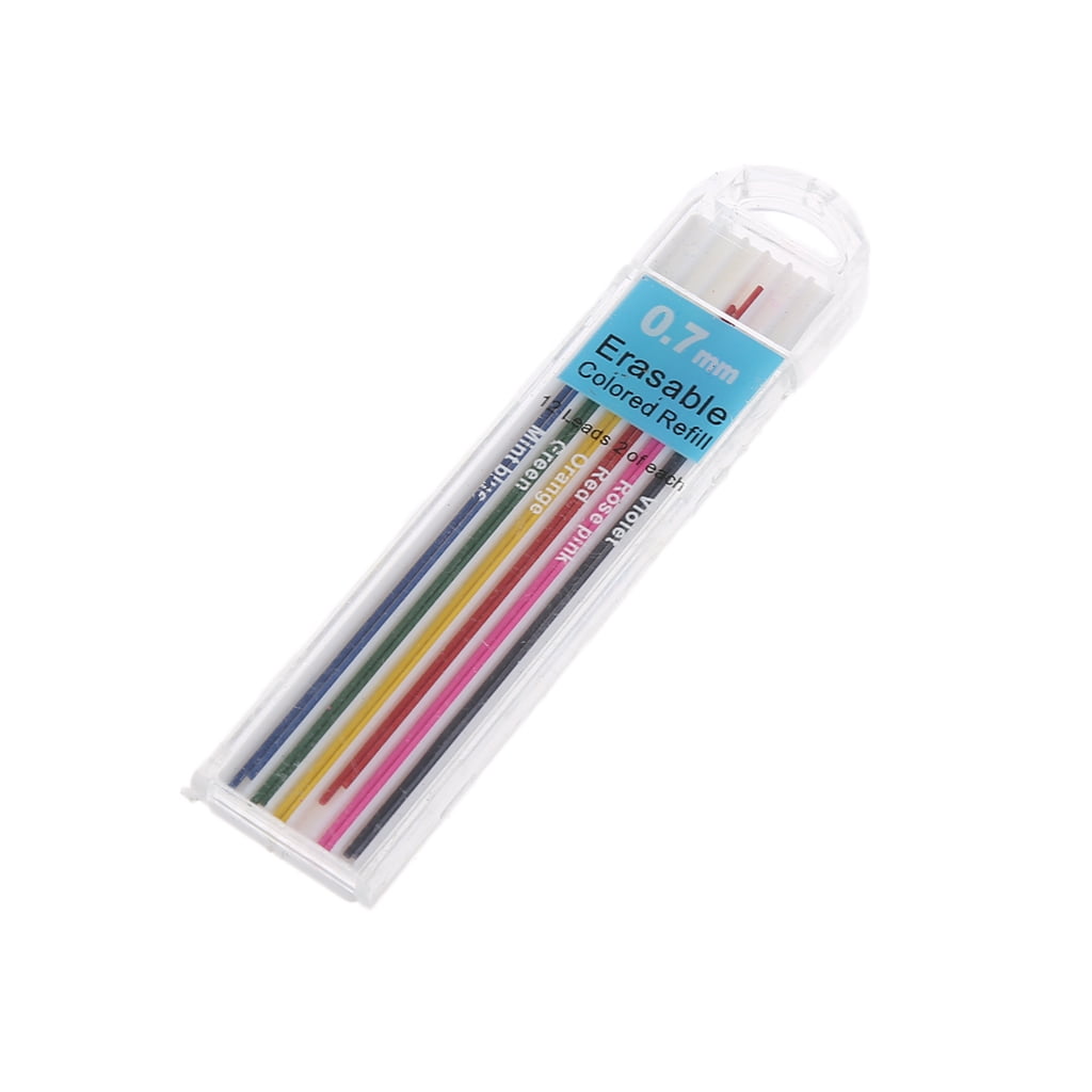6Pcs  2.0mm Colored Mechanical Pencil Fefill Lead Erasable Student Stationary.ES 