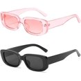 thumbnail image 1 of Gafas de sol rectangulares para mujer, estilo retro, con protección UV 400 y montura cuadrada., 1 of 5