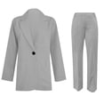 thumbnail image 3 of Autumn Business Casual Two Piece Suit For Women Polyester Jackets With Wide Leg Pants Wrinkled Resistant Wear Set, 3 of 9
