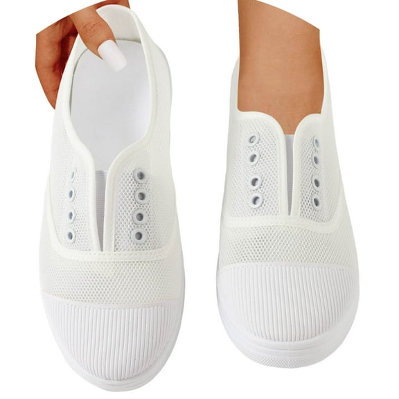 Ladies Loafers Comfortable for Conference & Meeting Events Canvas Shoes Women's Fabric Trainers Casual Walking Summer Boat Low Loafer On Flat Wide Feet Breathable Com