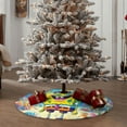 thumbnail image 4 of Pofeuu SpongeBob SquarePants Print Christmas Tree Skirt Burlap Look Holiday Decoration with Edge Trim and Tie or Velcro Closure-48", 4 of 6