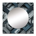 thumbnail image 2 of Designart "Symmetric Grey Concrete Geometry" 0 Grey Large Square Mirror - Square Bedroom Mirror Printed Wall Decor - Modern Square Printed Wall Mirror Art, 2 of 5