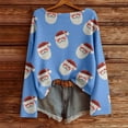 thumbnail image 4 of Hauts, T-Shirts et Chemisiers pour Femmes Décontractés à Imprimé de Noël, T-Shirt à Col Rond, Chemise à Manches Longues, Chemisiers Grande Taille pour Femmes, Bleu, TG, 4 of 5