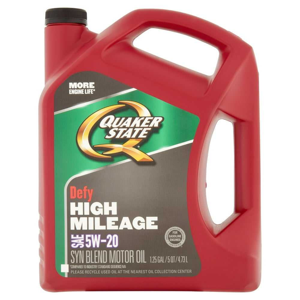 Quaker State Defy High Mileage SAE 5W20 Syn Blend Motor Oil, 1.25 gal