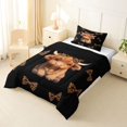 thumbnail image 2 of Manfei Cute Highland Cattle Twin Comforter Sets 2pcs,Leopard Print Bow Bedding Set,Black Brown,1 Comforter and 1 Pillowcase,Reversible, 2 of 6