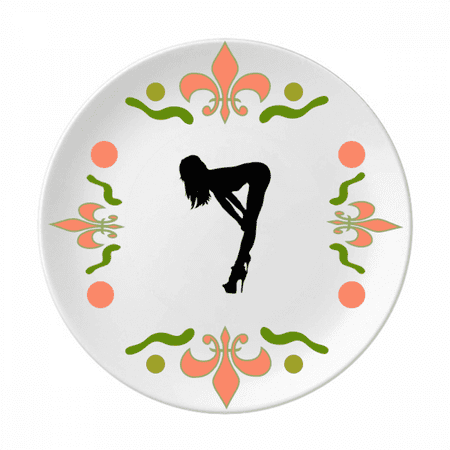 

Hot Beautiful Woman Outline Flower Ceramics Plate Tableware Dinner Dish