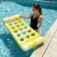 thumbnail image 4 of Creatitoy Inflatable Tanning Pool Lounger - Headrest Floating Bed Air Mattress Swimming Pool Beach Water Sleeping Bed for Adults, 4 of 8