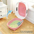 thumbnail image 5 of spacious fully enclosed pink cat litter box with a cat litter scoop, 5 of 8