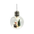 thumbnail image 1 of Esfera navideña transparente con muñecos y luz con apertura en el frente, 1 of 3