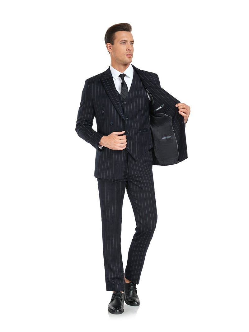 ETHAN Men's Pinstripe Piece Suit Slim Fit Elegant Single