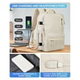 thumbnail image 3 of DAKIMOE Travel Laptop Backpack for Women Carry On Backpack for Women, Airline Approved Large Travel Backpack Flight Approved, Waterproof 17 Inch Laptop Backpack for Weekender Business Hiking, Beige, 3 of 10