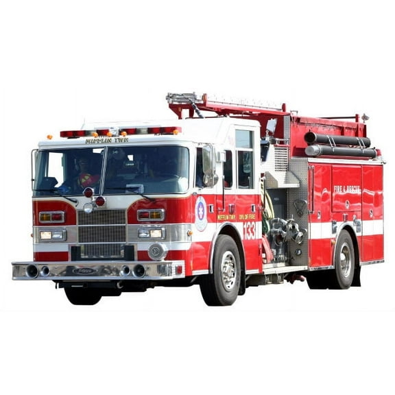 Firetruck Edible Image Cake Topper, by Whimsical Practicality