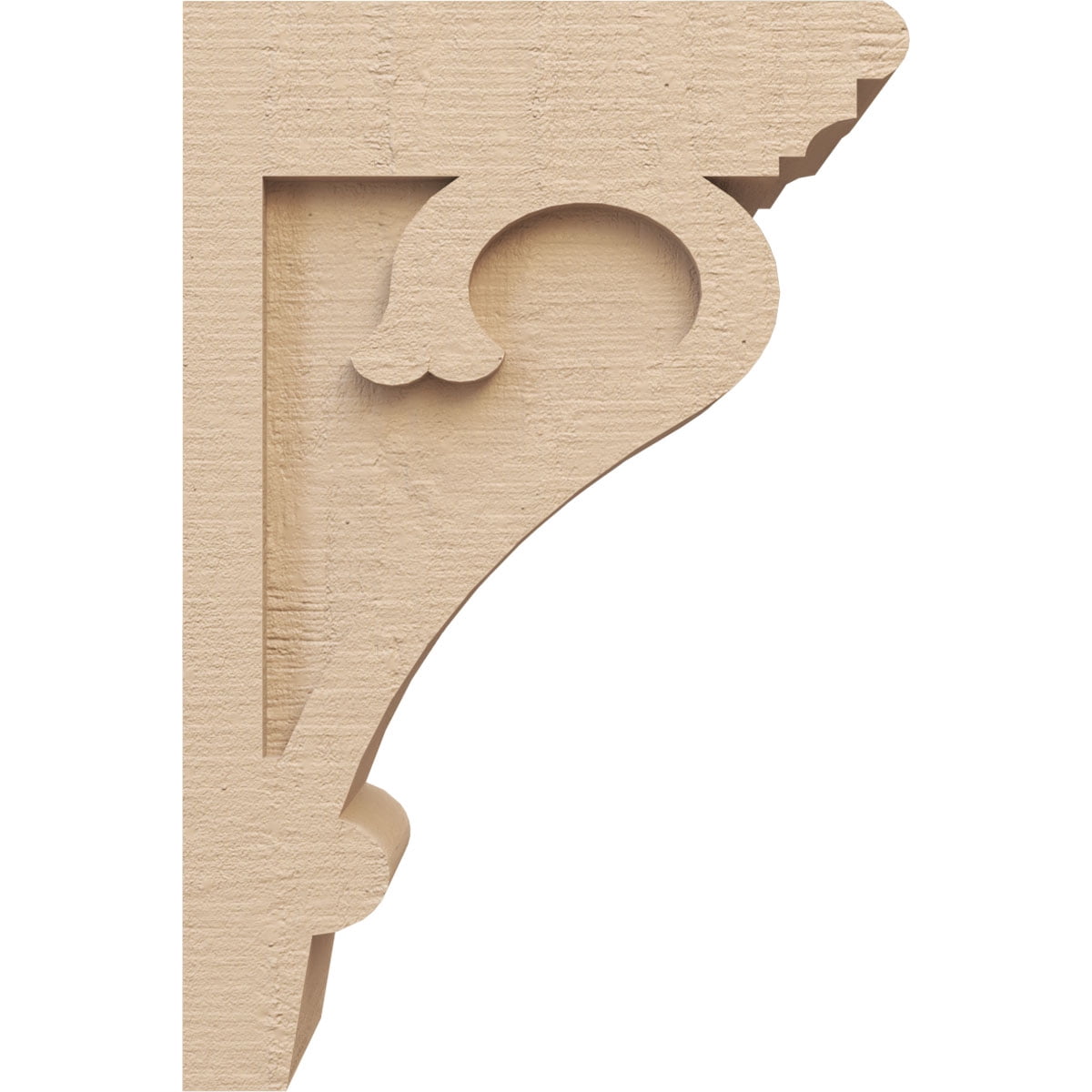 5"W x 10"D x 15"H Classic Mayflower Rough Cedar Woodgrain TimberThane Corbel, Primed Tan