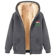 thumbnail image 4 of qucoqpe Womens Christmas Sweatshirts Jackets Fleece-Lined Warm Long Sleeve Hoodies Trendy Holiday Outerwear Coat, 4 of 6