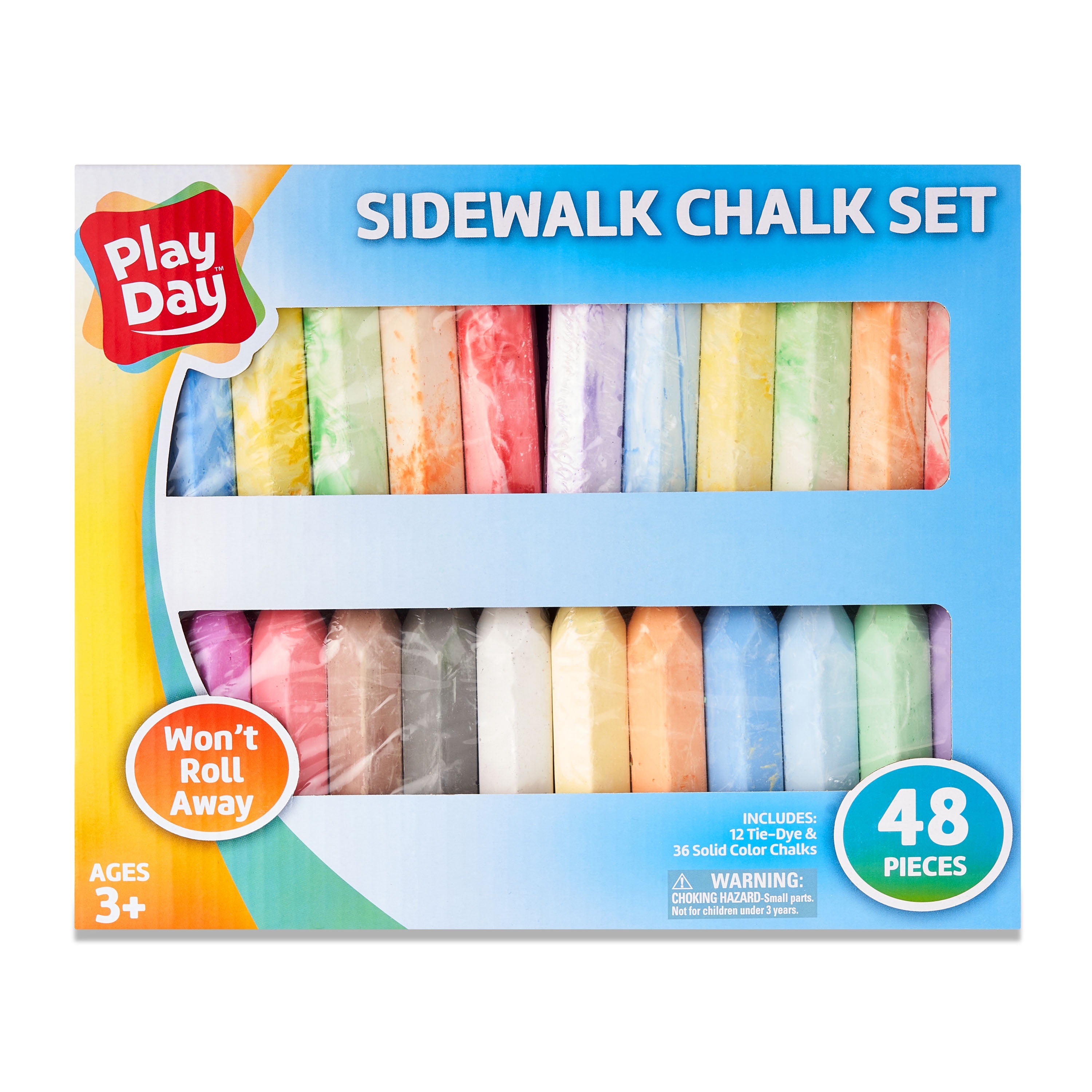 Kids Chunky Chalks Twin Pack Coloured White 40 of Each Childrens Chalk Drawing 