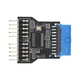 thumbnail image 2 of USB 3.0 19pin Adapter to Dual 9Pin Adapter Black PCB Metal Plastic 480Mbps USB 3.0 Female Header Splitter for Win, 2 of 6