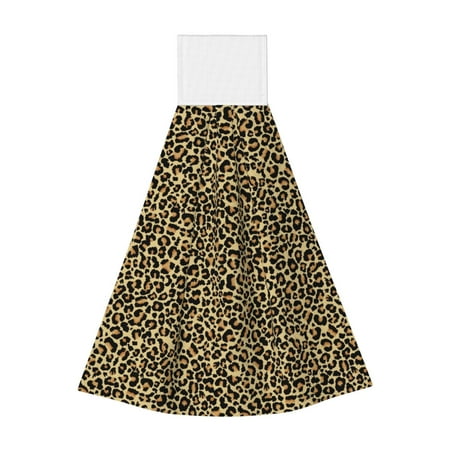 

Zufioo Leopard2 Print Coral Fleece Velcro Hand Towel Hangable Absorbent Hand Towel Suitable for Kitchen Bathroom Household Items