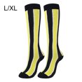 thumbnail image 2 of Calcetines de compresión Qarigey hasta la rodilla deportivos unisex para correr ciclismo Negro Amarillo L/XL, 2 of 6