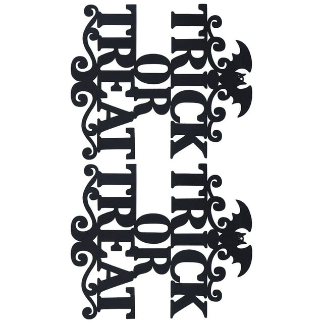 2Set Tissu Non Tissé Halloween Pendaison Signe Truc Ou Traiter Cintre pour Partie de la Porte d'Entrée
