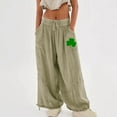 Pants for Women Clearance! Dkainn Women's Cargo Pants Baggy Wide Leg