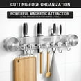 thumbnail image 2 of Durable Wall Mounted Inline Vacuum Hooks, No-Drill Strong Adhesive Utensil Hanging Rack, Multi-Functional Holder for Storing Knives, Rags, 2 of 7