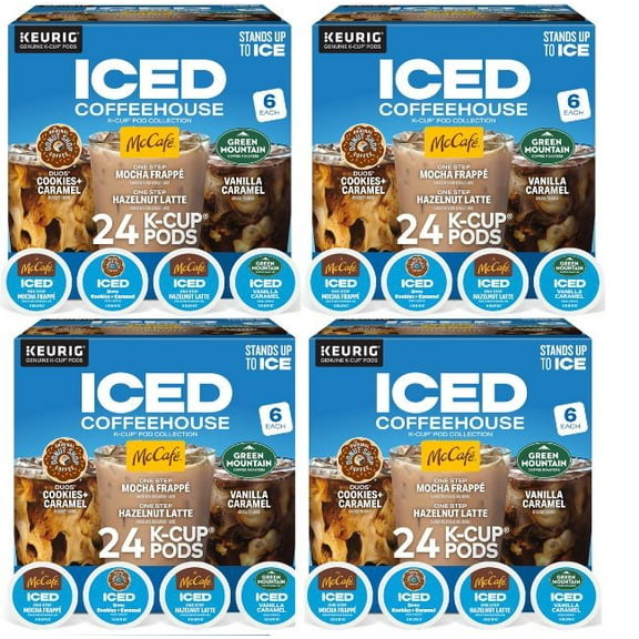 The Original Donut Shop K-Cup Iced Duos Cookies and Caramel Coffee Compatible with Keurig Brewer Medium 96ct