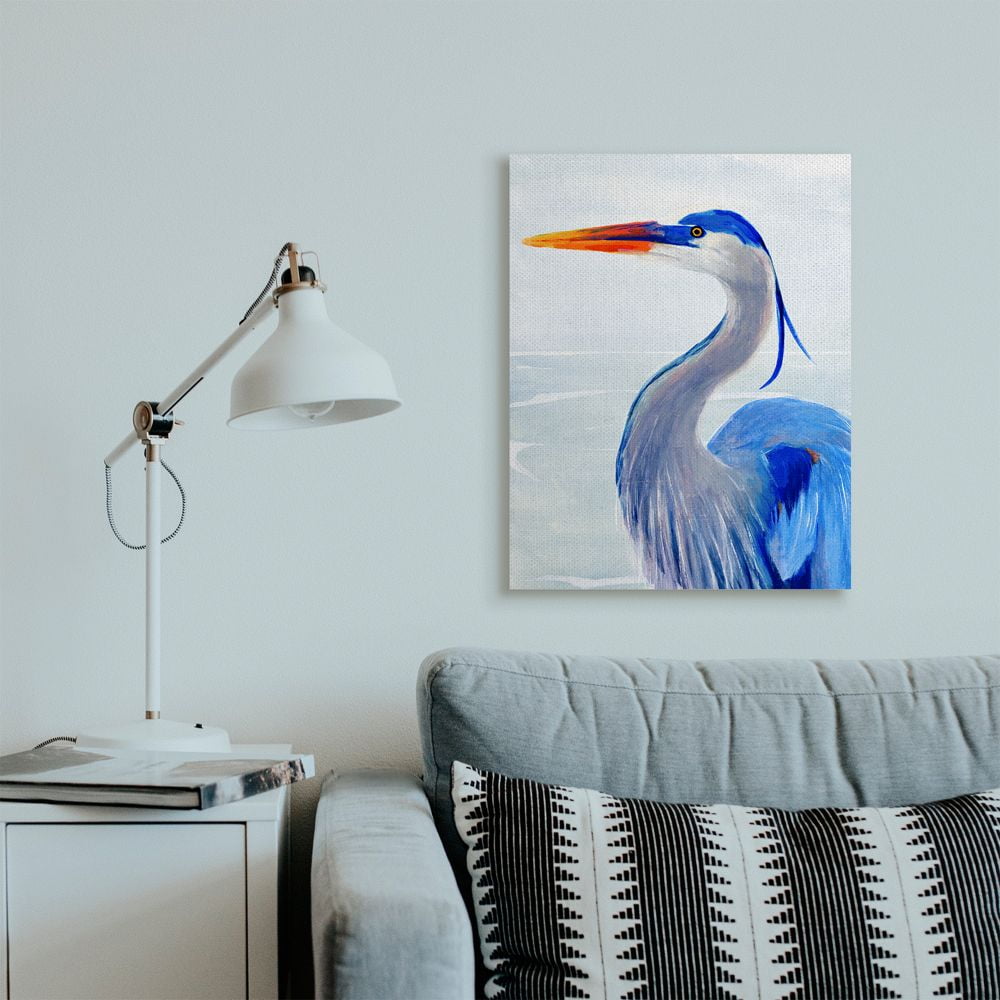 Stupell Industries Strong Blue Pelican in Water Aquatic Bird Portrait Designed by Annie Warren