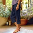 thumbnail image 6 of BUIGTTKLOP Plus Size Capri Pants for Women High Waisted Cropped Lounge Pants Side Split Casual Summer Ladies Pull on Capris, 6 of 8