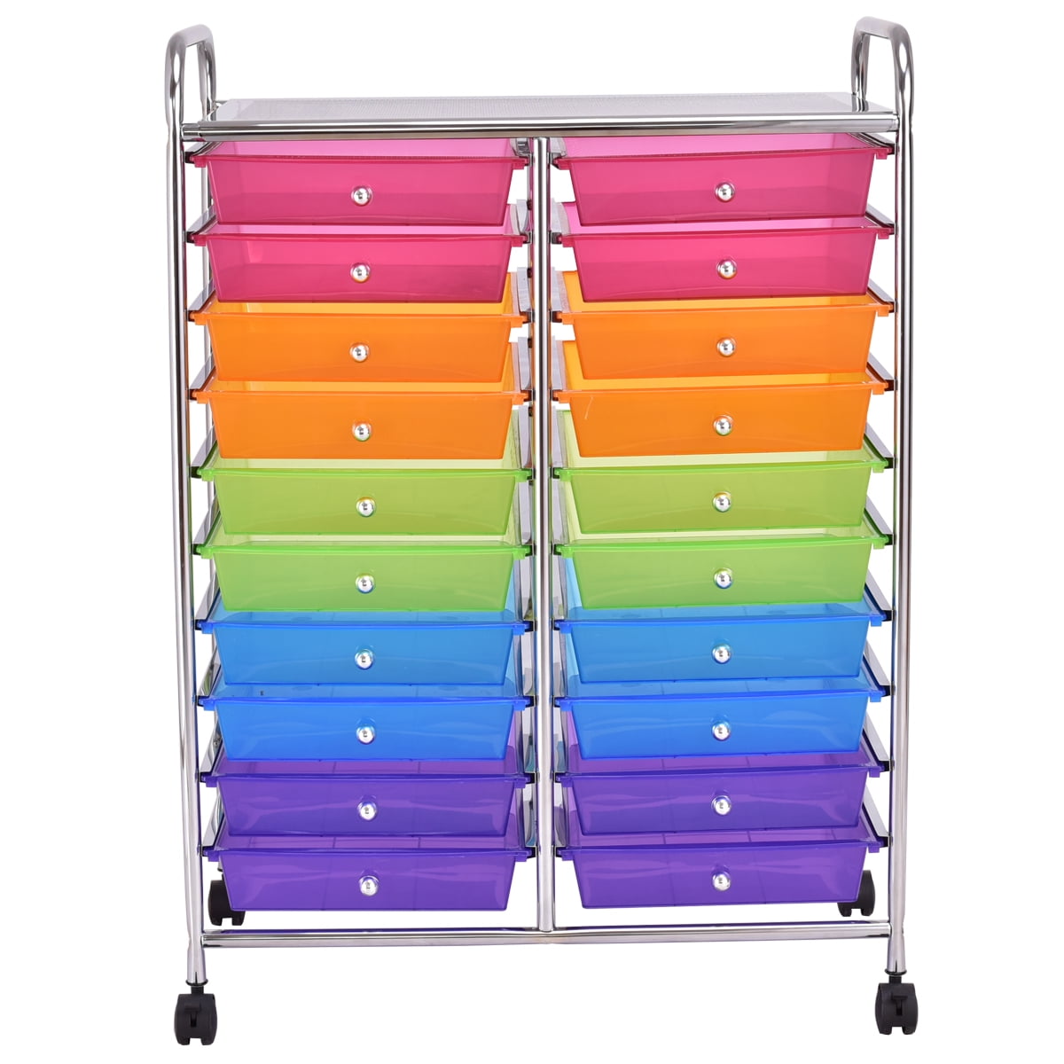 clear rolling storage cart