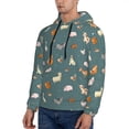 thumbnail image 3 of Pofeuu Farm Animal Print Mens Casual Hooded Collar Drawstring Hoodies Pullover Sweatshirts Casual Long Sleeve Shirts-Medium, 3 of 7