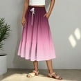thumbnail image 4 of Mgmyaa Womens Maxi Skirt Casual Comfy Gradient Color A-Line Elastic Waist Long Skirts, 4 of 6