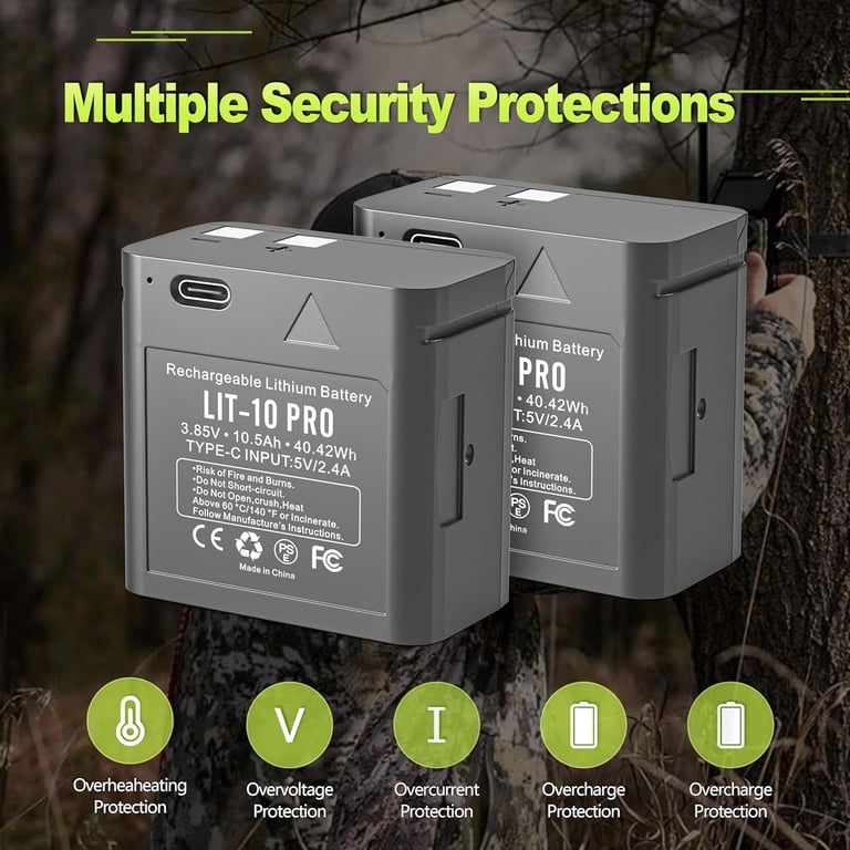 Batterie 1900mAh Li-Polymer TECHTEK – Compatible Spypoint Force-10, Force-11, Force-12, Force-Dark, Link-CT, Link-Evo, Link-S Et Plus !